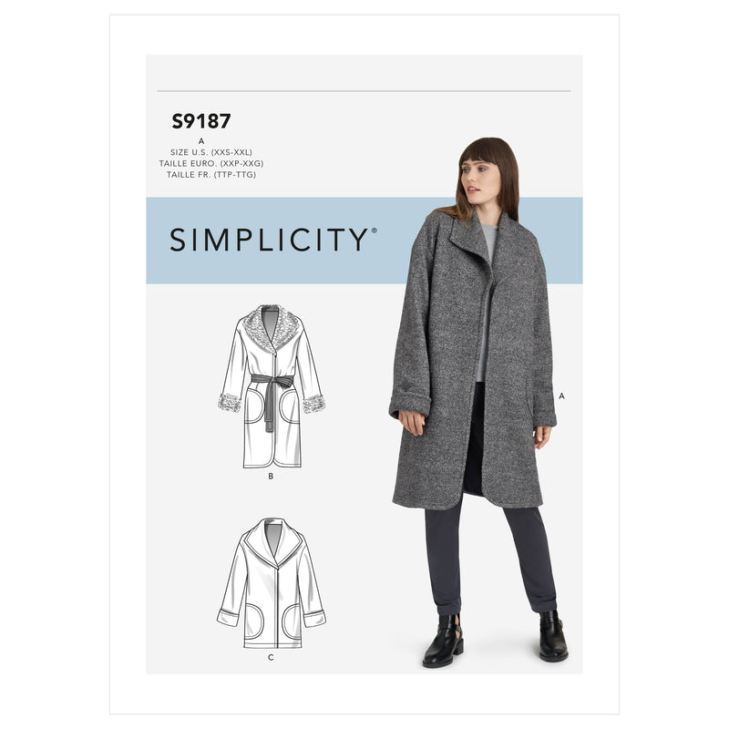 Simplicity Sewing Pattern S9187 Misses' Jacket & Coats