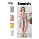 Simplicity Sewing Pattern S9280 Children's Dresses, Top & Leggings