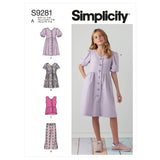 Simplicity Sewing Pattern S9281 Girls' Dresses, Top & Pants