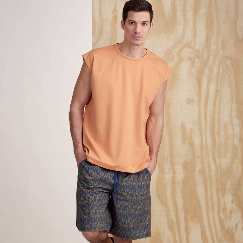 Simplicity Sewing Pattern S9314 Men's Knit Top and Shorts