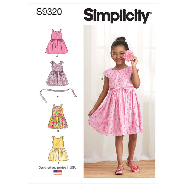 Simplicity Sewing Pattern S9320 Children's Gathered Skirt Dresses