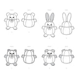 Simplicity Sewing Pattern S9361 Plush Bear, Bunny, Kitten and Pup