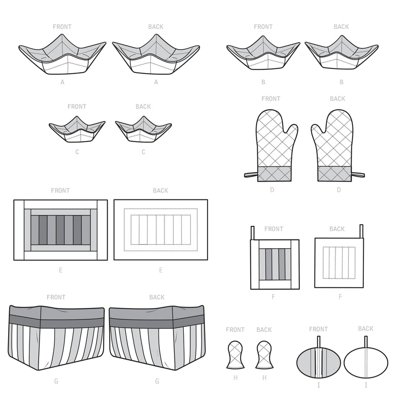 S9365, Simplicity Sewing Pattern Quilted Kitchen Accessories