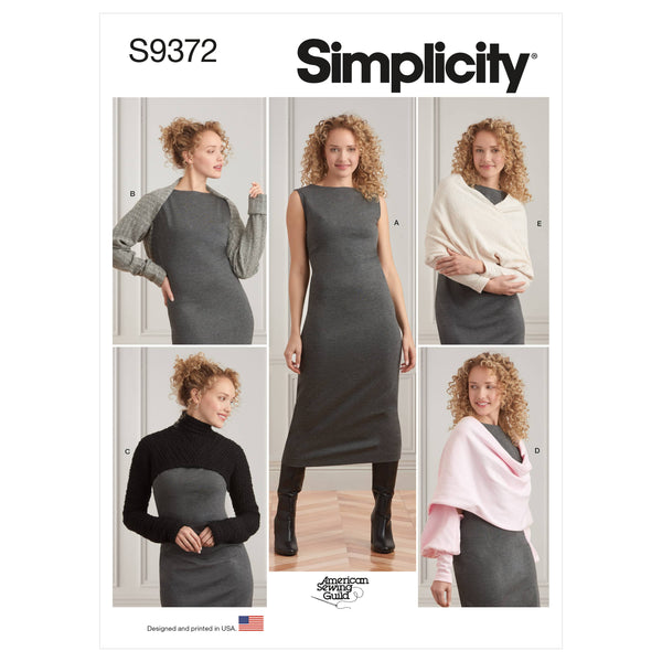 Simplicity Sewing Pattern S9372 Misses' Knit Dress and Shrugs  Lullabee  Fabrics