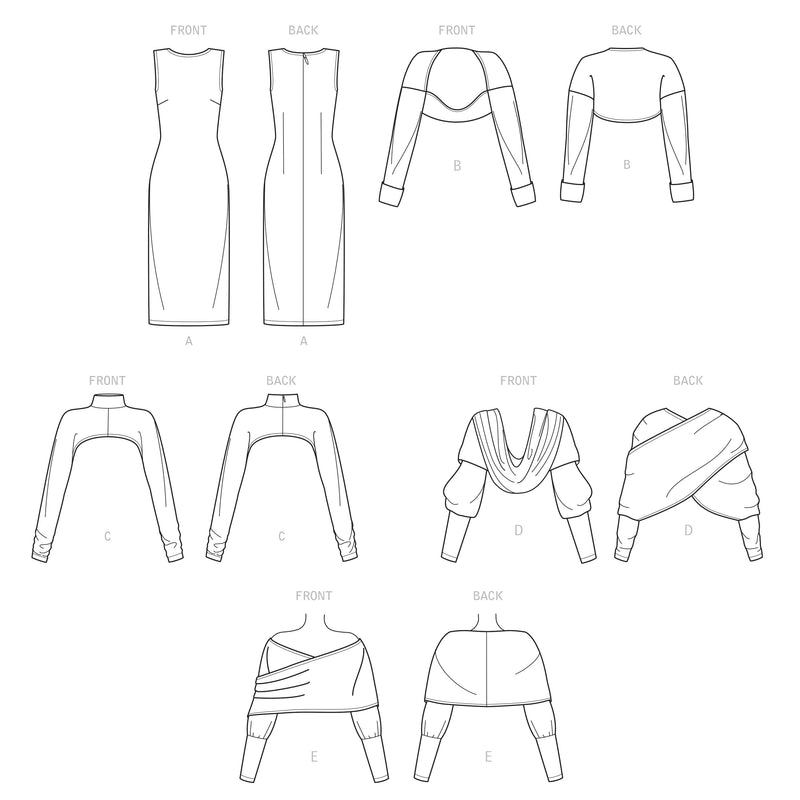 simplicity misses knit dress and shrugs-xxs-xs-s-m-l-xl-xxl -ss9372a Amazon.com: Simplicity Pattern XXS-XXL : Arts, Crafts & Sewing