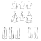 Simplicity Sewing Pattern S9379 Unisex Oversized Knit Hoodies, Pants and Tees