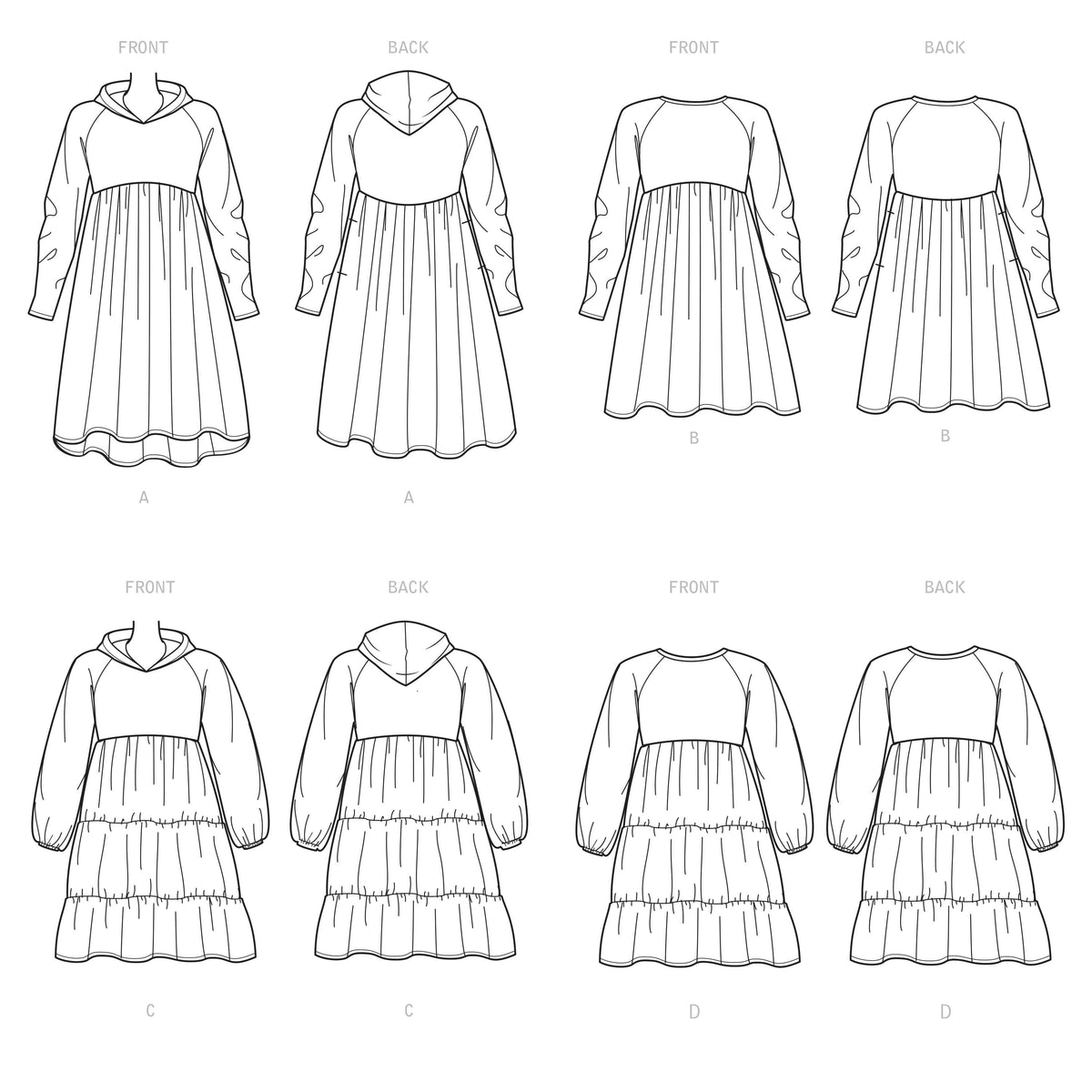 Simplicity Sewing Pattern S9380 Misses' Sweatshirt Dresses
