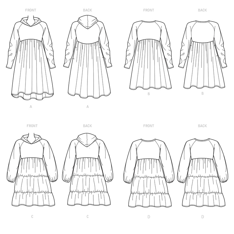 Simplicity Sewing Pattern S9380 Misses' Sweatshirt Dresses