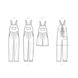 Simplicity Sewing Pattern S9382 Misses' Overall with Shaped Raised Waist and Back Ties