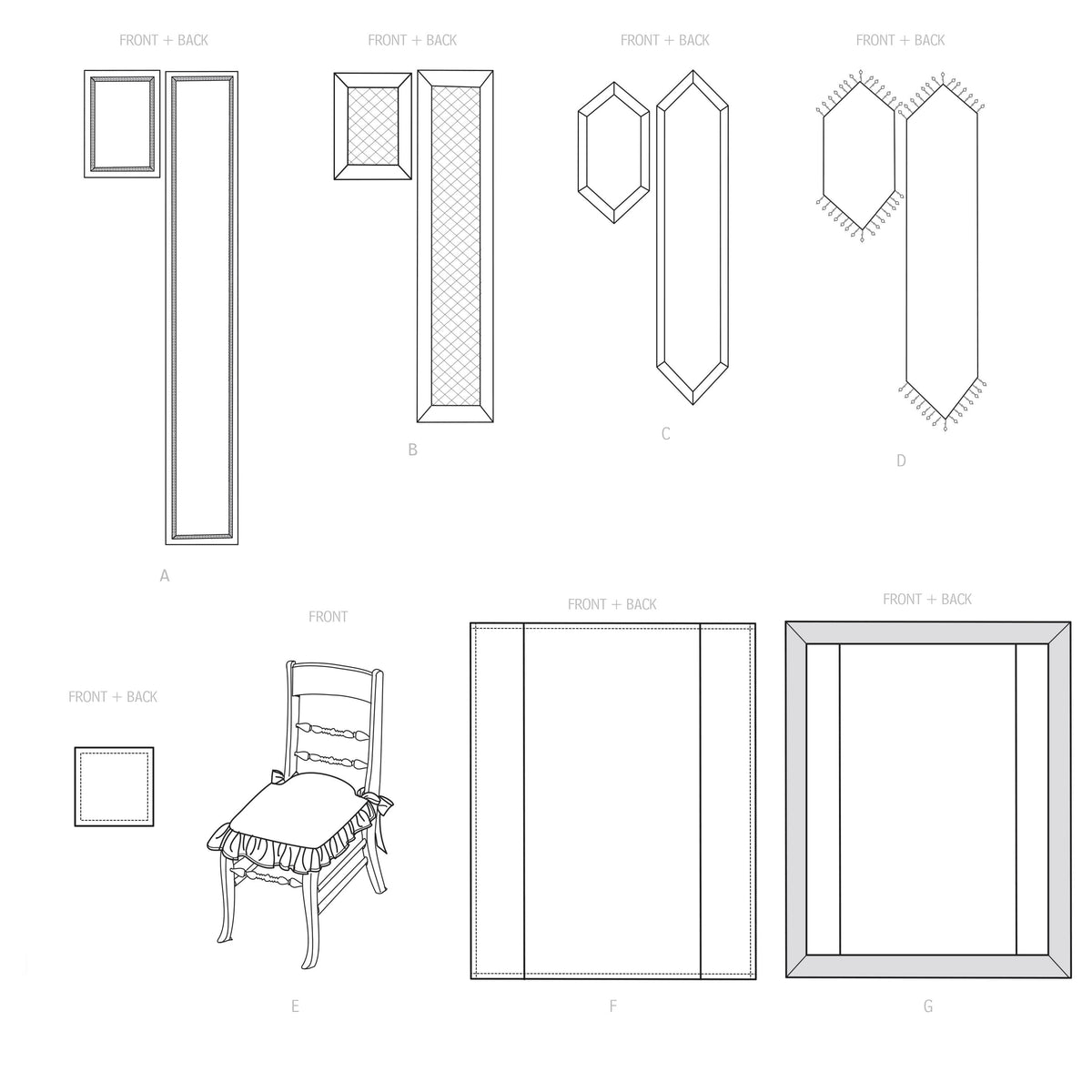 Simplicity Sewing Pattern S9401 Tabletop Accessories and Chair Pad