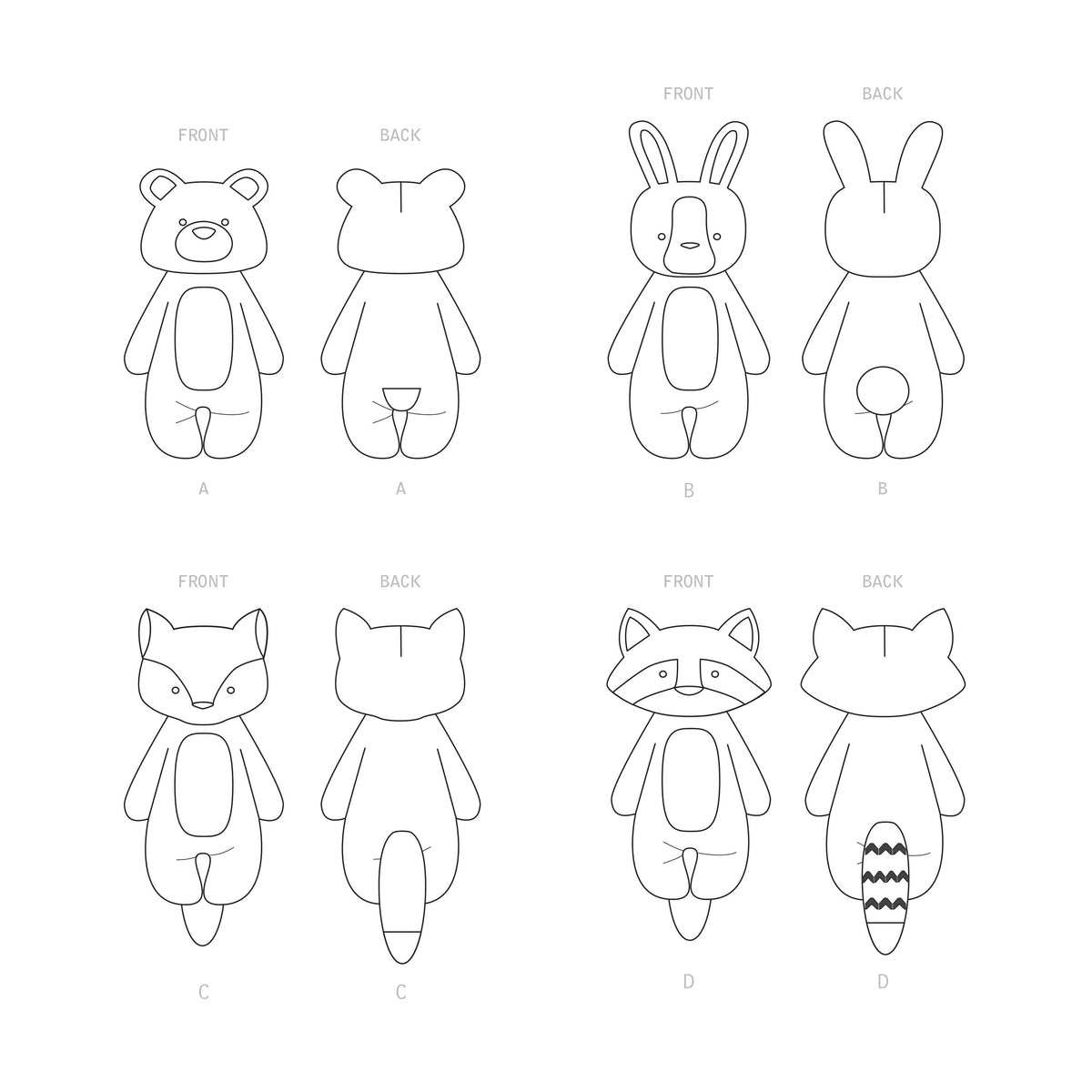 Simplicity Sewing Pattern S9414 Stuffed Animals