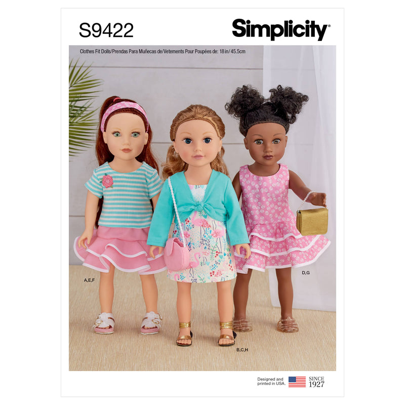 Simplicity Sewing Pattern S9422 18" Doll Clothes