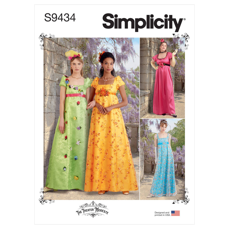 Simplicity Sewing Pattern S9434 Misses' and Women's Regency Era Style Dresses