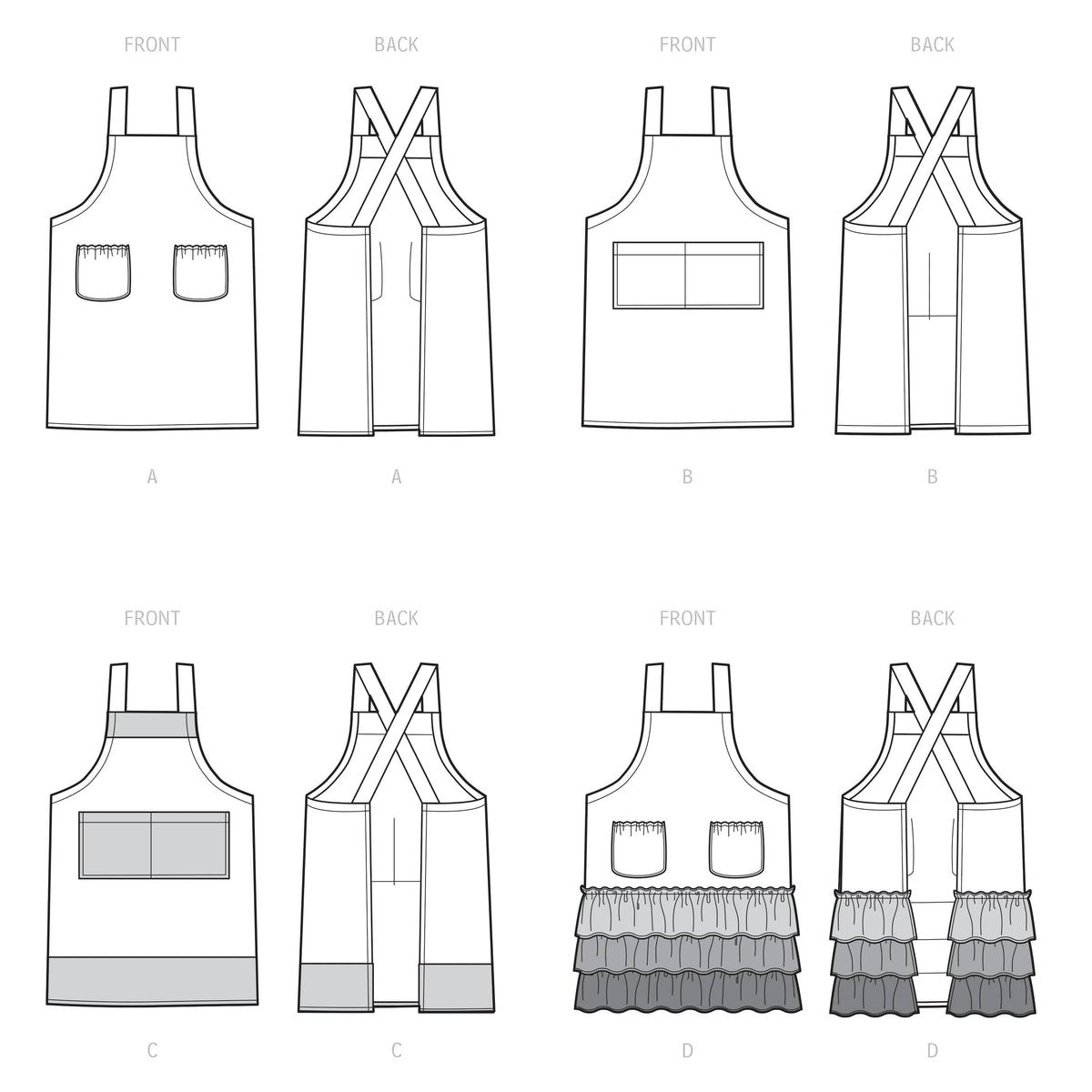 Simplicity Sewing Pattern S9436 Adults' and Children's Aprons