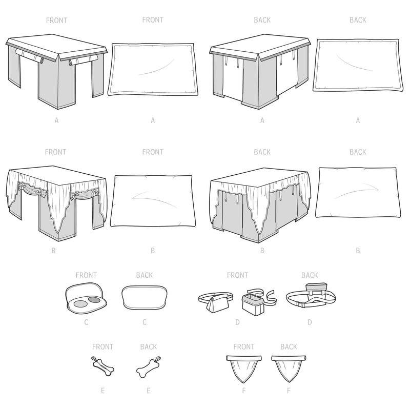 Simplicity Sewing Pattern S9446 Pet Crate Covers in Three Sizes and Accessories