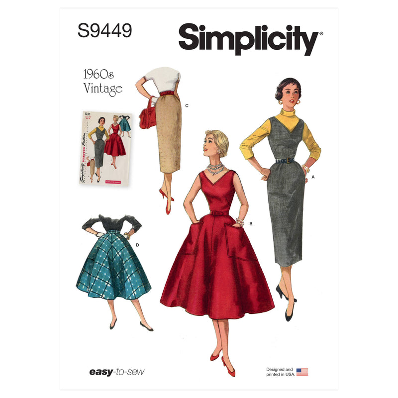 Simplicity Sewing Pattern S9449 Misses' Dress, Jumper and Skirts