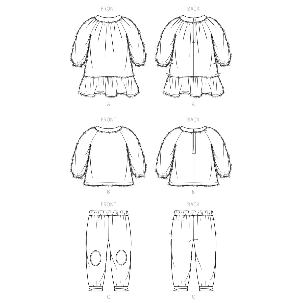 Simplicity Sewing Pattern S9460 Toddlers' and Children's Dress, Top and Pants
