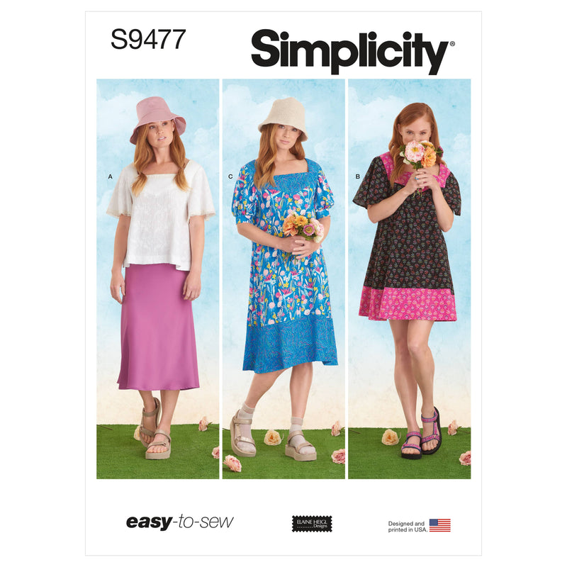 Simplicity Sewing Pattern S9477 Misses' Top and Dresses