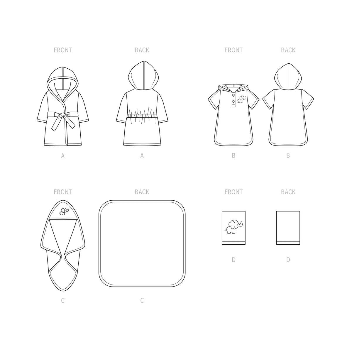 Simplicity Sewing Pattern S9483 Babies' Bath Set