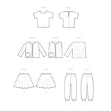 Simplicity Sewing Pattern S9485 Toddlers' Knit Top, Jacket, Vest, Skirt and Pants