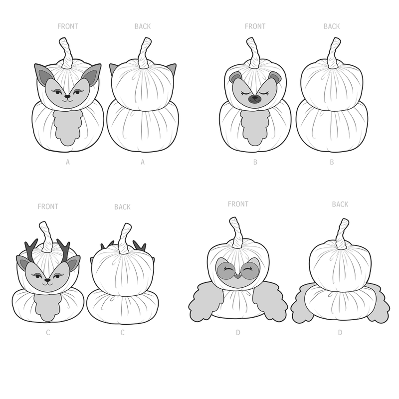 Simplicity Plush Pumpkin Animals Sewwing Pattern S9622
