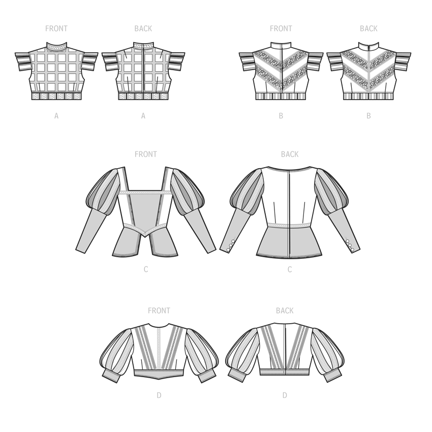 Simplicity Misses Costume Tops by Andrea Schewe Designs Sewwing Pattern S9627