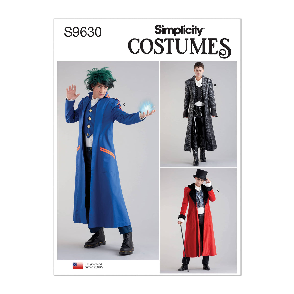 Simplicity Mens Costume Coats Sewwing Pattern S9630