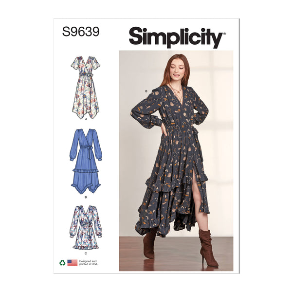 Simplicity Misses Midi Wrap Dress Sewwing Pattern S9639