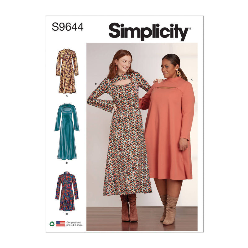 Simplicity Misses and Womens Knit Dress in Three Lengths Sewwing Pattern S9644