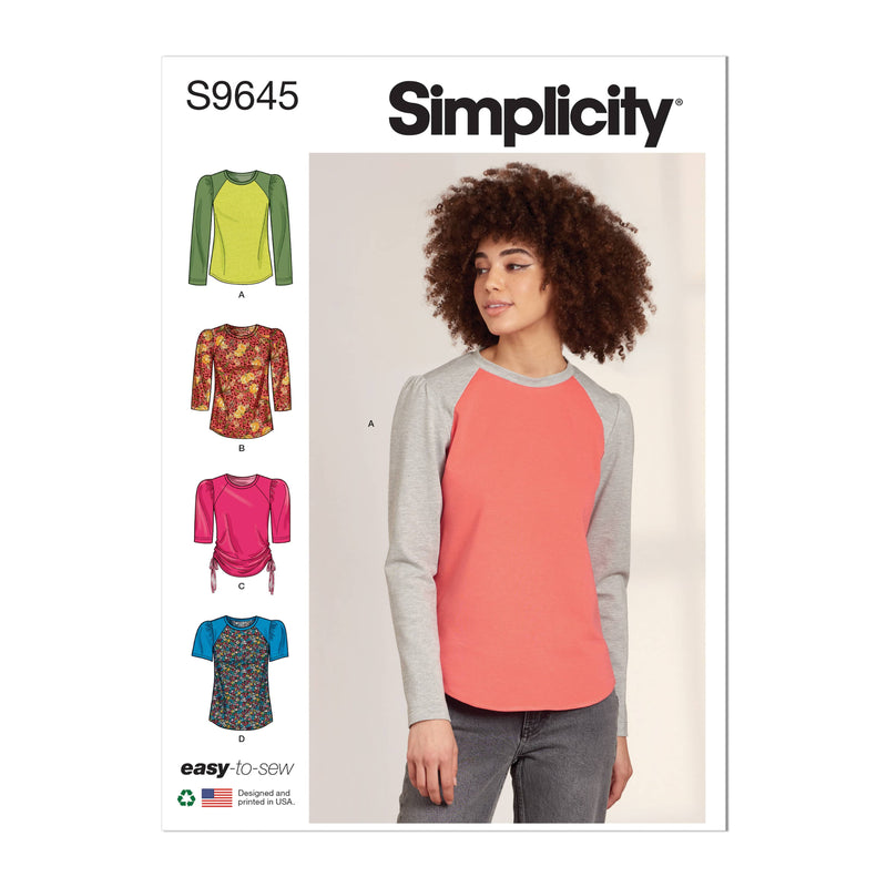 Simplicity Misses Knit Tops Sewwing Pattern S9645