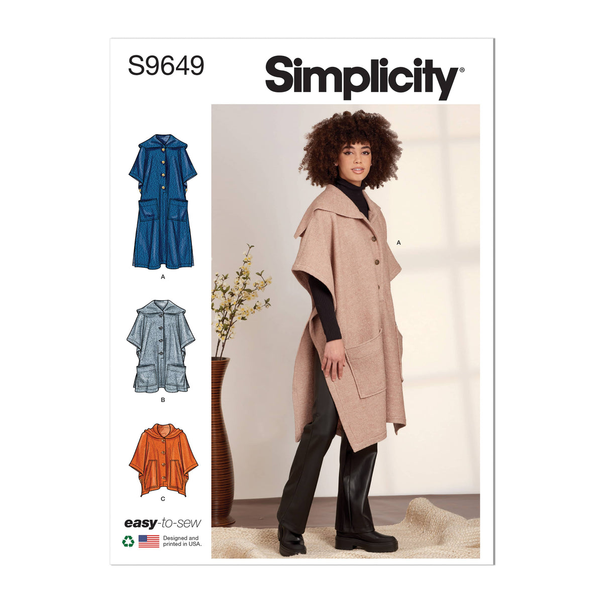 Simplicity Misses Ponchos Sewwing Pattern S9649