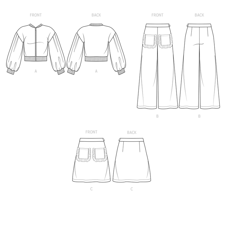 Simplicity Childrens and Girls Jacket, Pants and Skirt Sewwing Pattern S9654