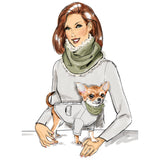 Simplicity Pet Coats with Optional Hoods and Cowls in Sizes S-M-L and Adult Cowl Sewing Pattern S9663A