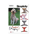 Simplicity Dog Harness in Sizes S-M-L and Leash with Trim Options Sewing Pattern S9664A