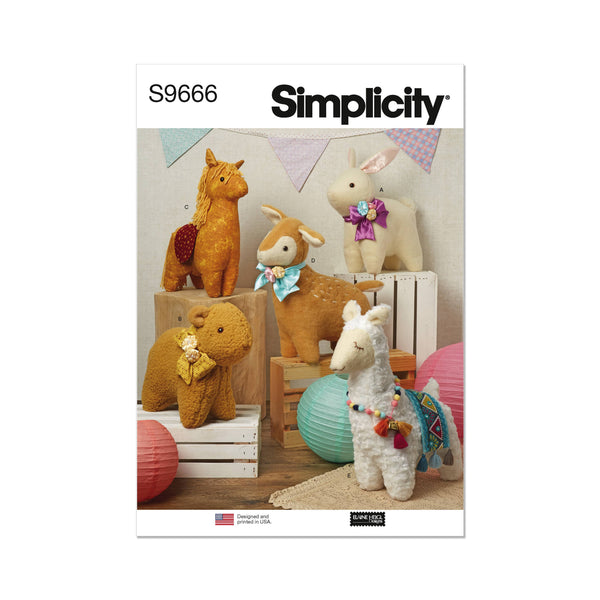 Simplicity Plush Animals by Elaine Heigl Sewing Pattern S9666OS