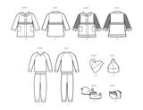 Simplicity Childrens Robes, Top, Pants, Hat and Slippers in Sizes S-M-L Sewing Pattern S9672A