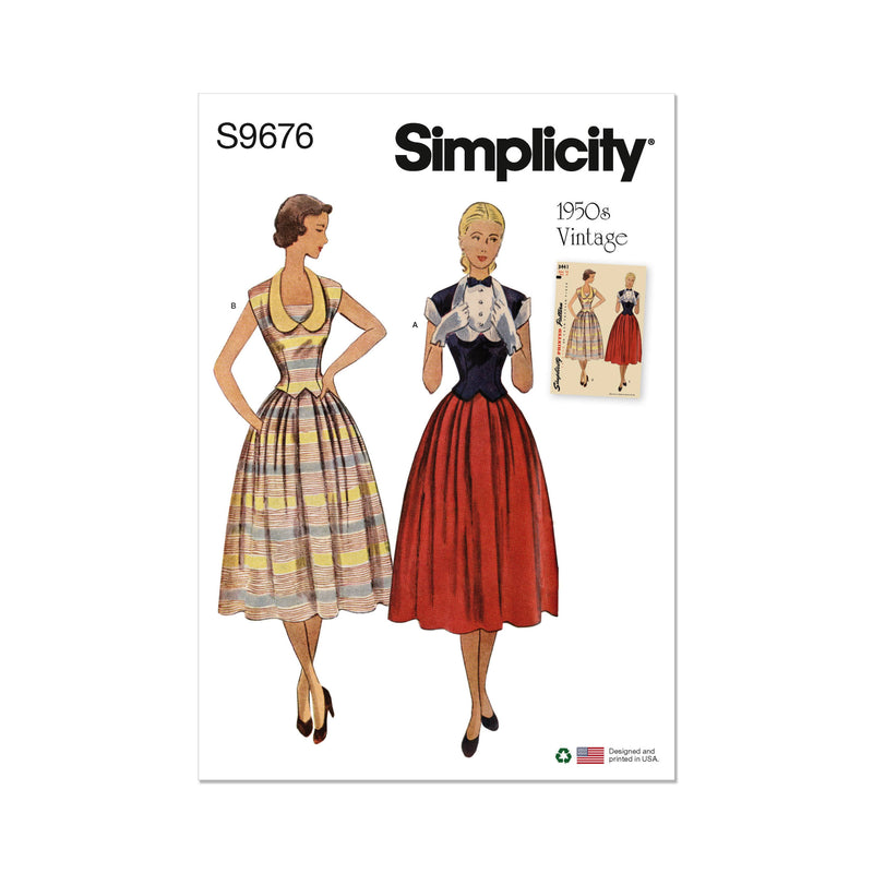 Simplicity Misses Vintage Two-Piece Dresses Sewing Pattern S9676