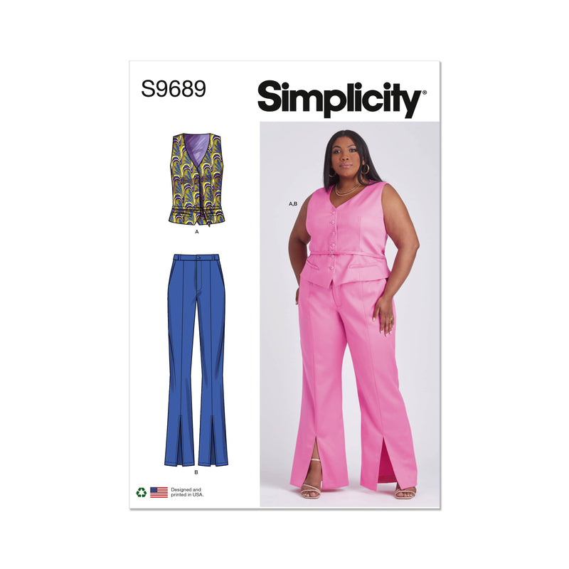 Simplicity Misses and Womens Vest and Pants Sewing Pattern S9689