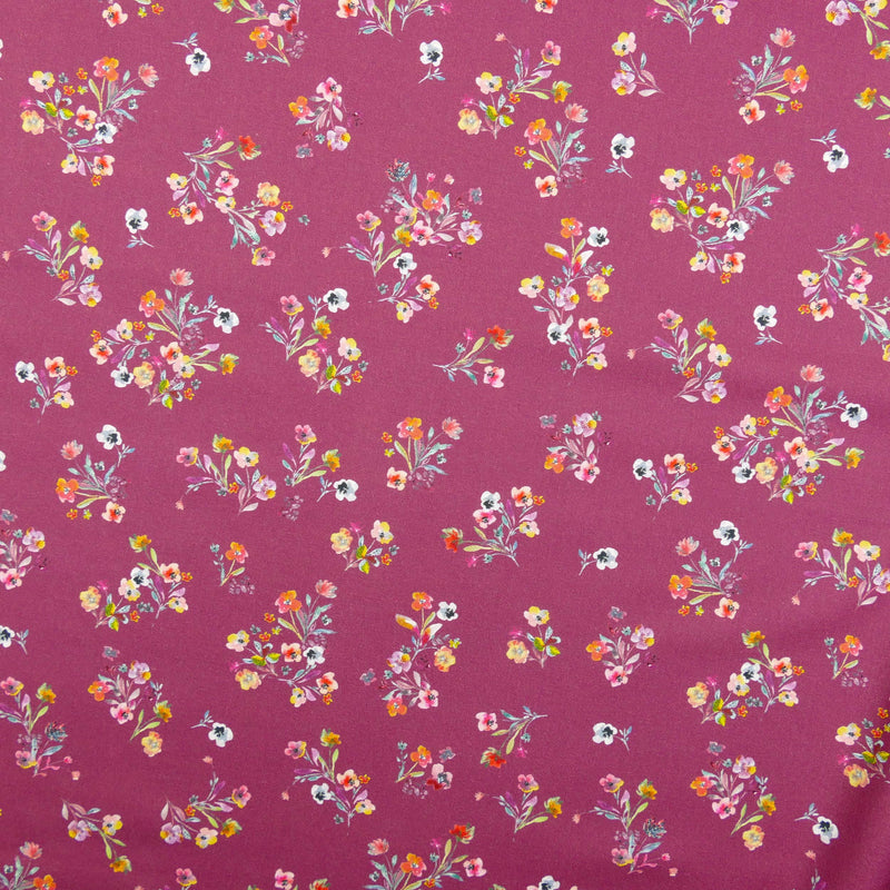 soft lightweight pure cotton poplin dressmaking fabric Wine