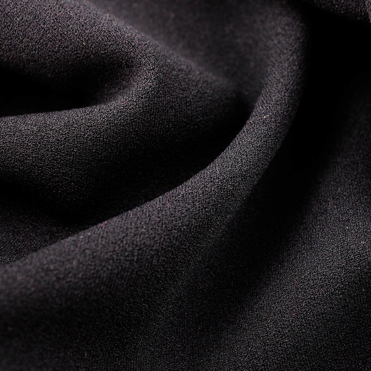 Medium weight stretch double jersey scuba crepe dress fabric Black