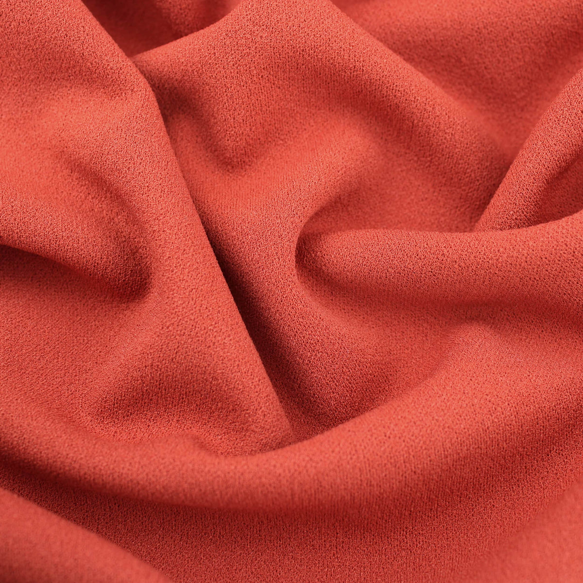 Medium weight stretch double jersey scuba crepe dress fabric Rust