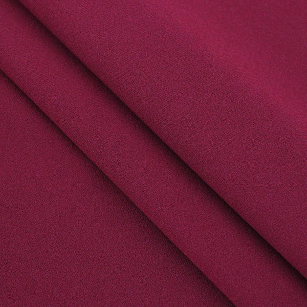 Medium weight stretch double jersey scuba crepe dress fabric Wine