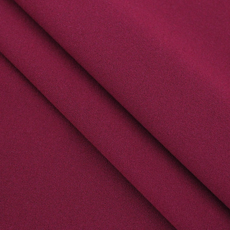 Medium weight stretch double jersey scuba crepe dress fabric Wine