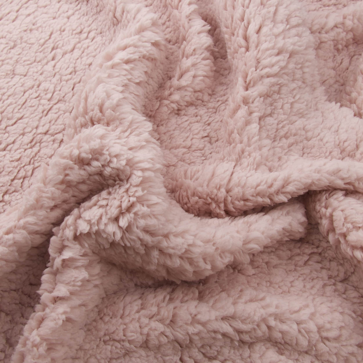 super soft sherpa teddy wool look fabric Baby Pink