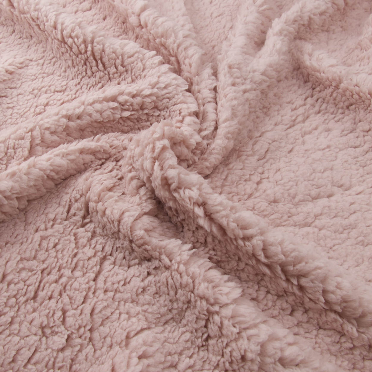 super soft sherpa teddy wool look fabric Baby Pink