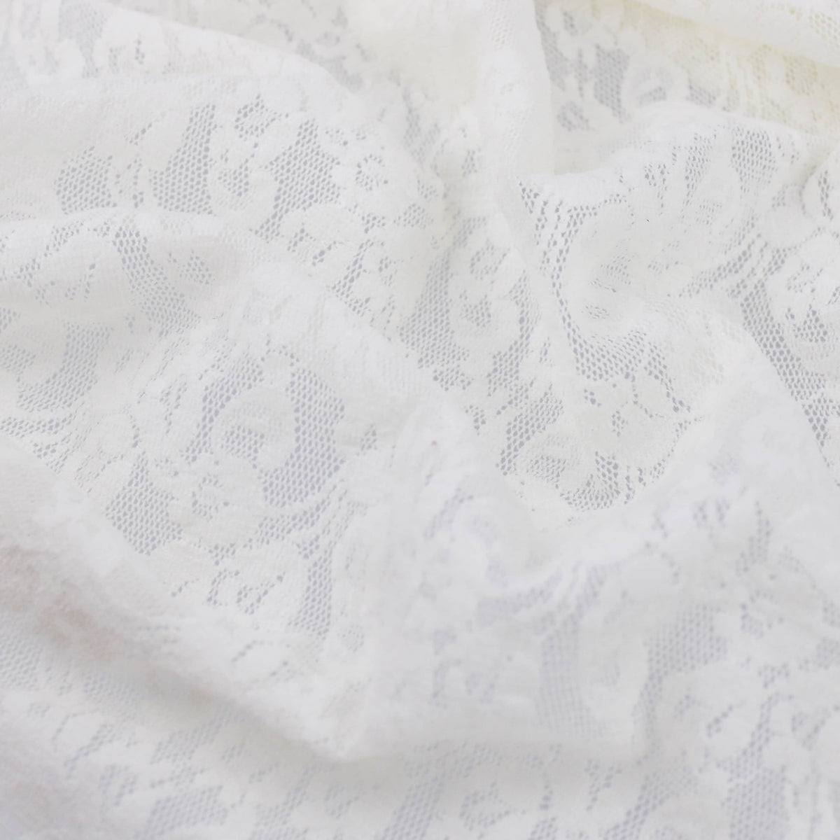 flowery stretchy soft lace in ivory
