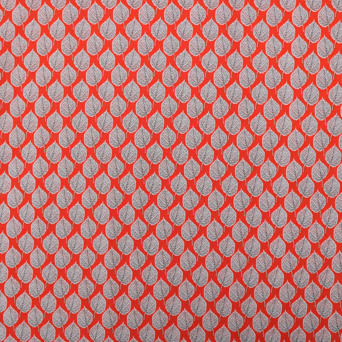 Sophie Leaf Dance Pima Cotton Lawn Leaf pattern silky english quilting floral dressmaking soft woven drape lightweight silky fabric material woven Red