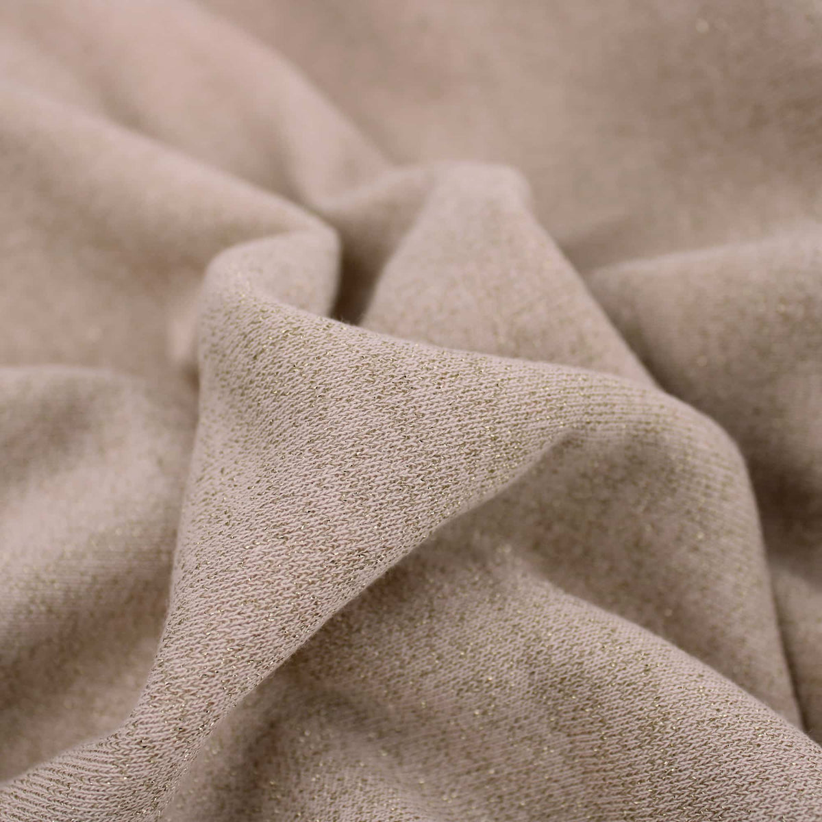 warm sparkling cotton jersey sweatshirt dressmaking women kids fabric Beige