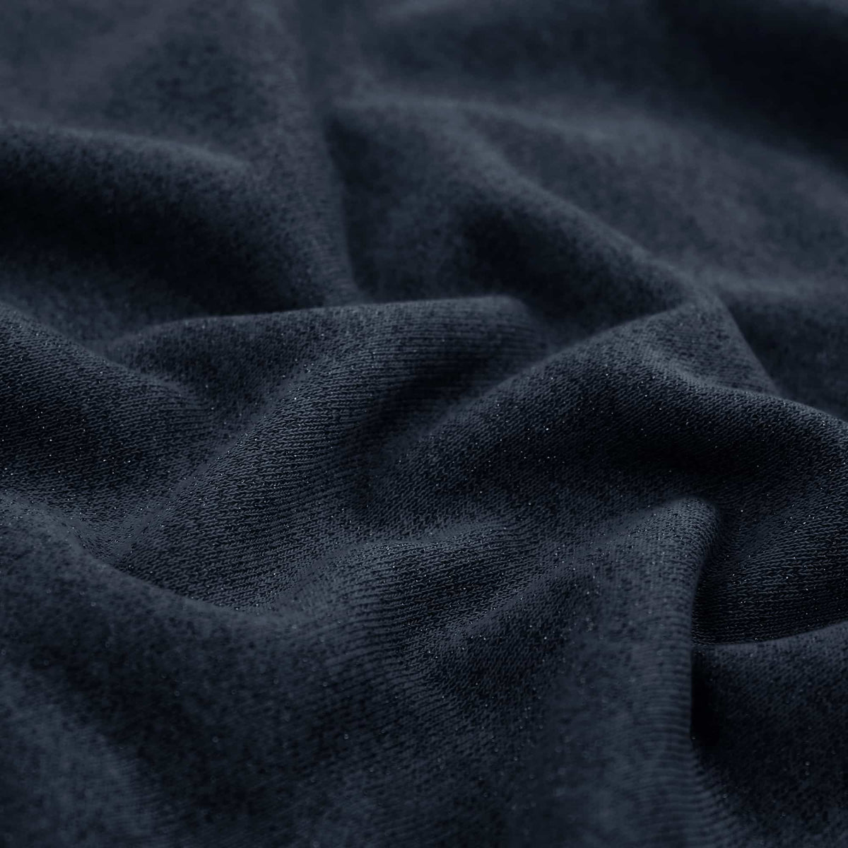 warm sparkling cotton jersey sweatshirt dressmaking women kids fabric Navy