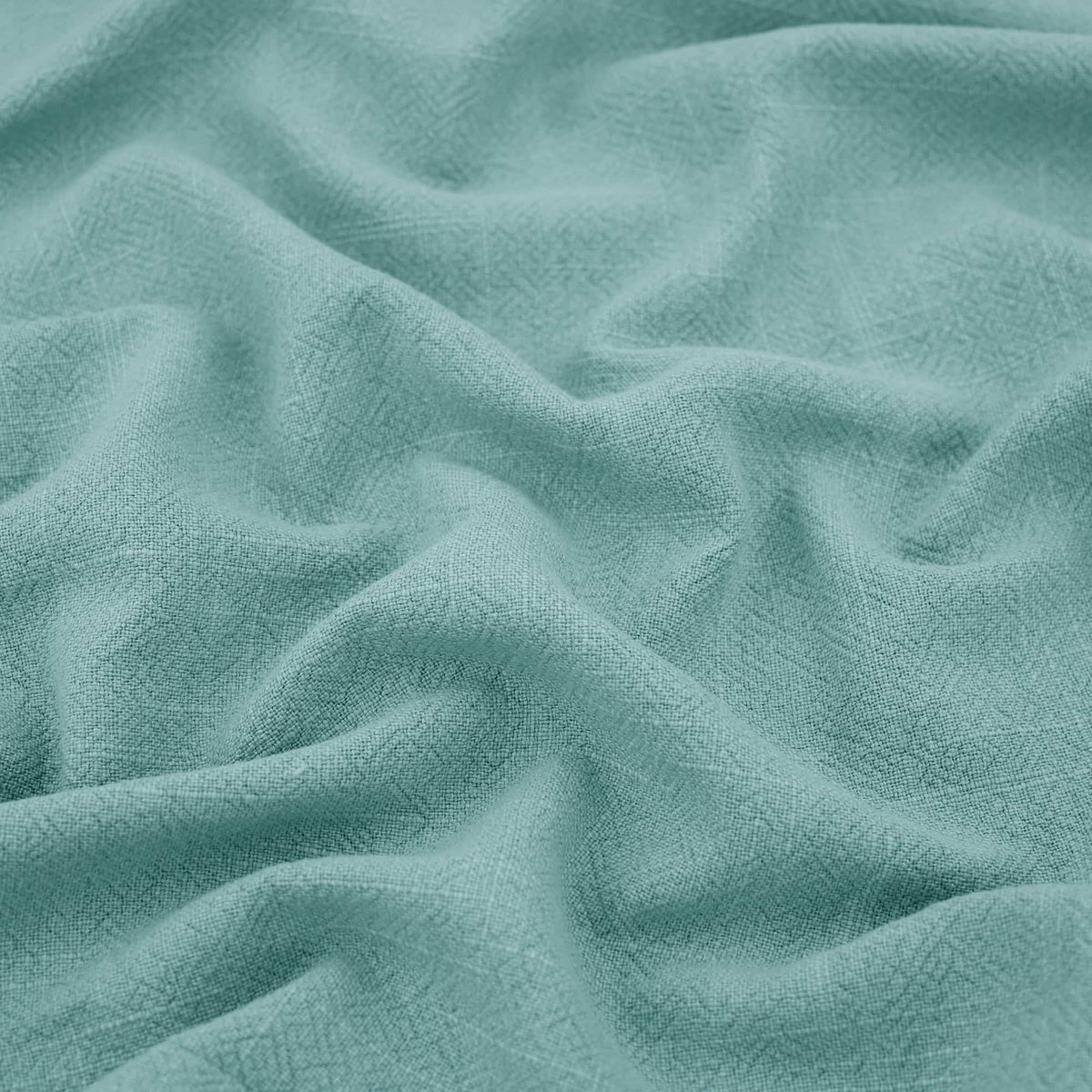 Stone washed Pure 100% Linen Natural Dressmaking Dress Trouser Heavy Weight Textured Drape Sustainable Fabric Material Woven  Aqua